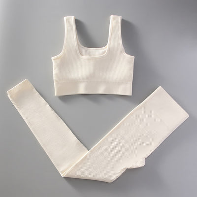 2Pcs White Yoga Clothing Set - Loxfit